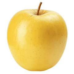 yellow Apple isolated on white background, full depth of field