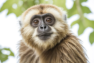 Obraz premium Close Up Portrait of a Young Gibbon