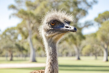 Close Up of an Ostrich's Face