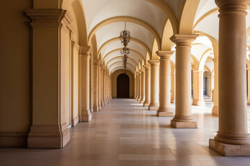 Fototapeta premium Majestic Archway Corridor in Classical Architecture