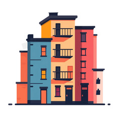 Naklejka premium Building, clip art style, images for creating graphic works.