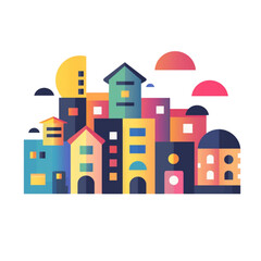 Fototapeta premium Building, clip art style, images for creating graphic works.