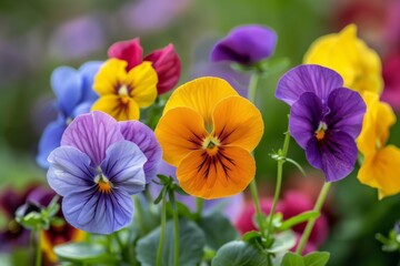 Colorful blooms amid lush foliage