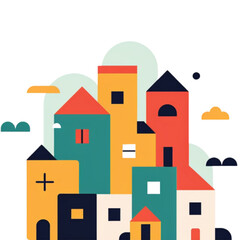 Fototapeta premium Building, clip art style, images for creating graphic works.