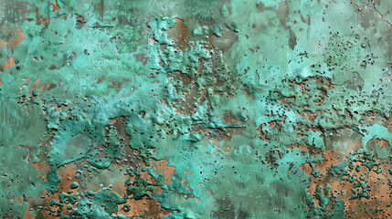 Textured Background with Metallic Teal and Gold Patina, Artistic Distressed Design