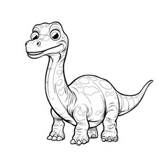 Fototapeta premium dinosaur model for coloring. white background