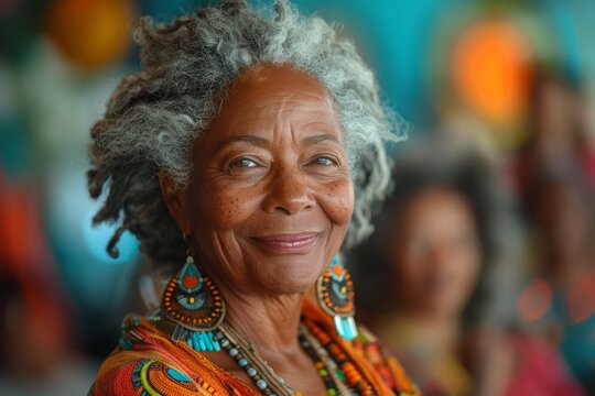 Senior Activities - Dance Class A diverse group of seniors participating in a dance class at a community center. The image should capture the joy and energy of the activity, with natural lighting and