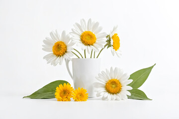 Daisies in a White Mug
