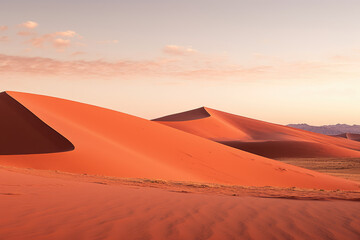 Serene Sunset Over Majestic Desert Dunes