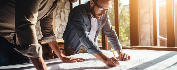 Professional Architects Examining Project Blueprints