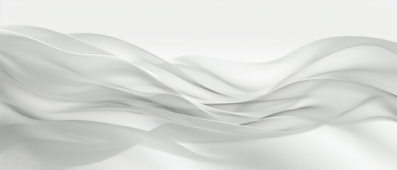 Elegant Abstract White Silken Waves on Neutral Background