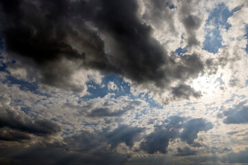 cloudy weather sky with clouds of white and gray