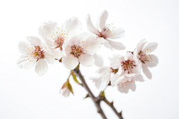 Fototapeta premium Delicate Pink Blossoms on a White Background