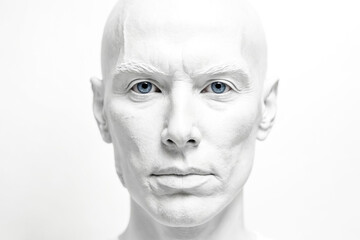 White Face with Blue Eyes