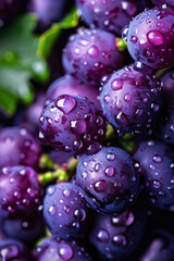 Raindrop-Kissed Grapes Zoomed In, Harvest time, a stage in the wine-making process, les vendanges, grape harvesting, a seasonal job.