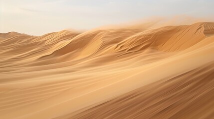 Golden Sand Dunes with Wind Swept Patterns