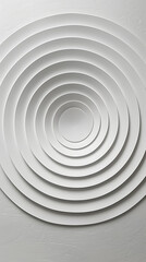Obraz premium Concentric white circles, radiating from center on white background 