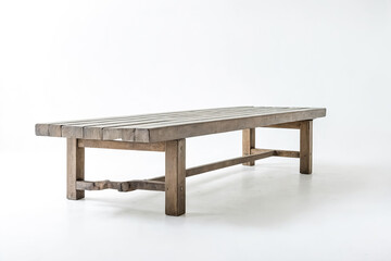 Fototapeta premium Rustic Wooden Table on White Background