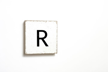 Single Letter R on White Tile