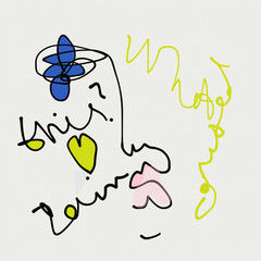 face line art illustration self healing 