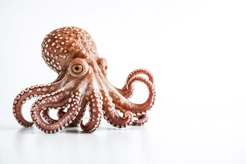 Obraz premium Fresh Octopus on White Background