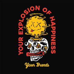Explosion of happiness clothing merchandise graphic vector