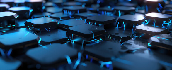 Fototapeta premium Abstract Hexagonal Network Connectivity Concept Art