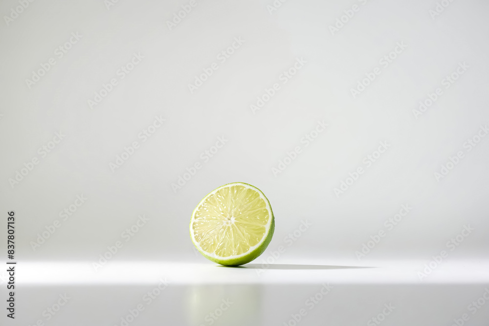 Sticker Lime Half on White Background