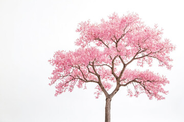 Pink Tree Isolated on White Background