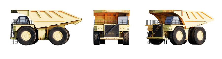 Yellow Mining Truck Isolated on transparent background © Nawaphon
