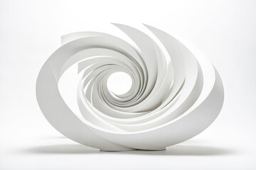 Abstract White Spiral Sculpture