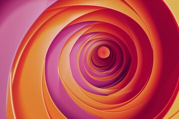 Fototapeta premium Colorful and vibrant abstract spiral pattern with orange, pink, and purple hues creating a visually engaging optical illusion.