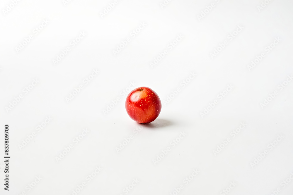 Wall mural Single red apple on a white background