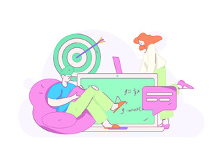 Education and learning people flat vector concept hand drawn illustration
