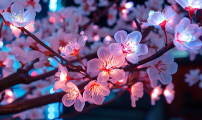 Tokyo sakura cherry blossom with light up