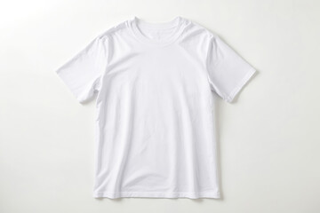 Plain White T-Shirt Mockup on White Background