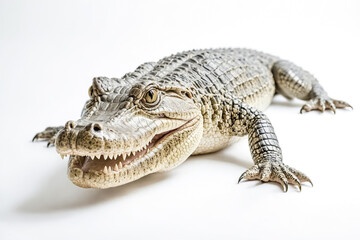 Obraz premium Close-up of a crocodile's head with open mouth and sharp teeth