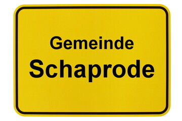 Illustration eines Ortsschildes der Gemeinde Schaprode in Mecklenburg-Vorpommern