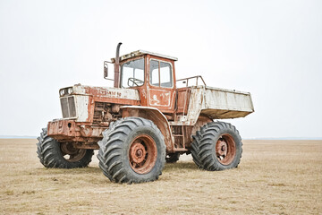 Rusty Old Tractor in a Field