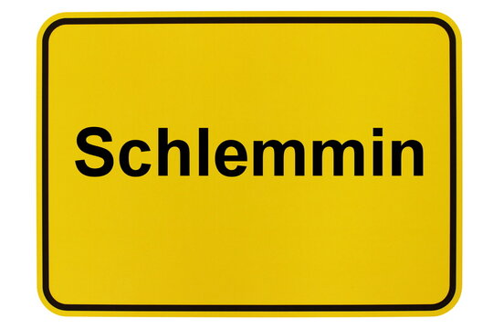 Illustration eines Ortsschildes der Gemeinde Schlemmin in Mecklenburg-Vorpommern