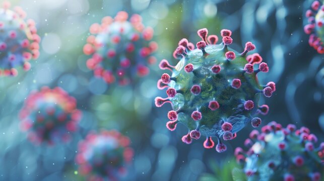Adeno-associated virus (AAV), 3d illustration. A highly detailed and realistic 3D rendering of the Adeno-associated virus (AAV), showcasing its intricate capsid structure
