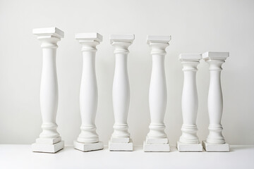 Minimalist White Columns on a White Background