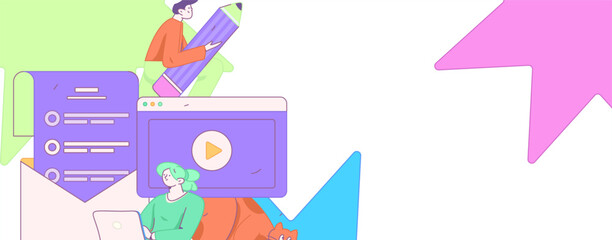 Education and learning people flat vector concept hand drawn illustration
