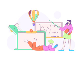 Education and learning people flat vector concept hand drawn illustration
