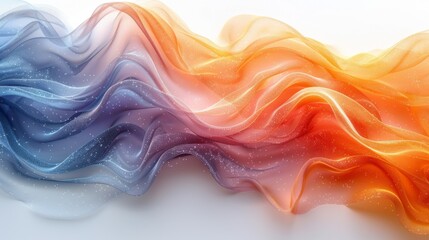 Obraz premium Abstract Colorful Tulle Fabric Wave Pattern with Glitter on White Background - Artistic Textile Design