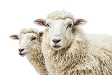 Fototapeta premium Two Sheep Looking at the Camera