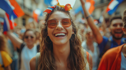 Obraz premium Women smilling in a festive atmosphere.