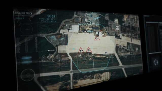 Streaming the Live Feed from the Satellite Camera. The satellite Camera is flying above the Forrest area. The Satellite Camera has found the location of the Rival Military Air Base. User Interface.