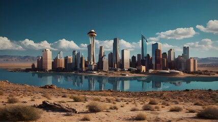 Naklejka premium dubai city skyline