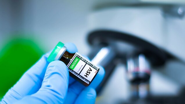 Vaccine bottles for preventing herpes simplex virus (HSV).